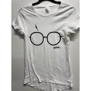 Harry Potter Women's T-Shirt Medium Glasses and Scar White New Without Tags